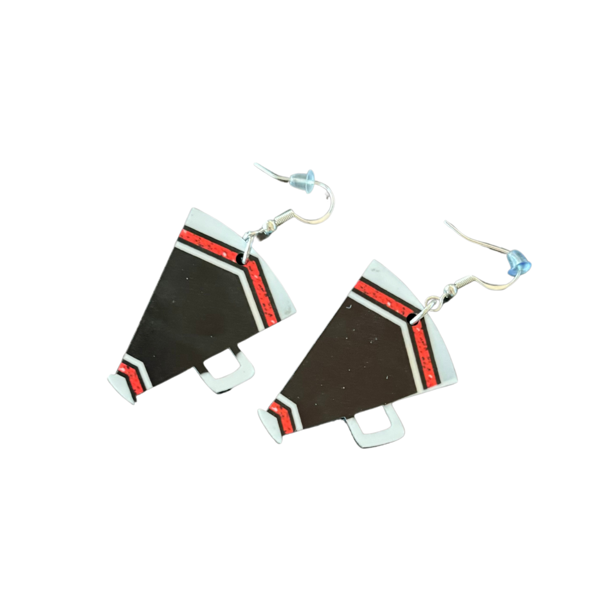 MEGAPHONE EARRINGS RED AND BLACK